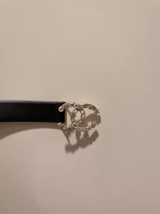 Replica Womens Belts Chanel CC Logo Black Leather Belt 30MM A175PP240 AA184635