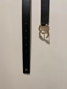 Replica Womens Belts Chanel CC Logo Black Leather Belt 30MM A175PP240 AA184635