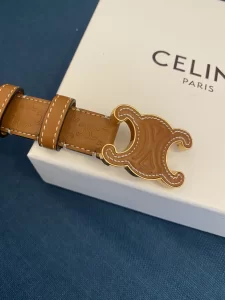 Replica Womens Belts Celine Cuir Triomphe Brown Leather Belt A175PP240 AA186396