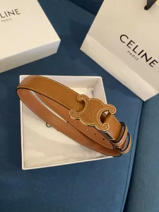 Celine Cuir Triomphe Brown Leather Belt 