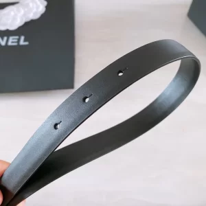 Replica Womens Belts Chanel Pearls CC Logo Black Leather Belt 20MM A175PP240 AA187089