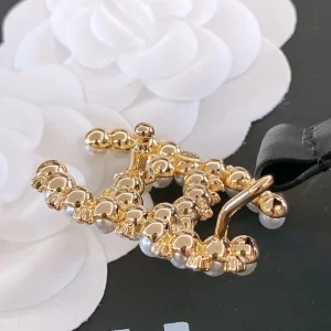 Replica Womens Belts Chanel Pearls CC Logo Black Leather Belt 20MM A175PP240 AA187089