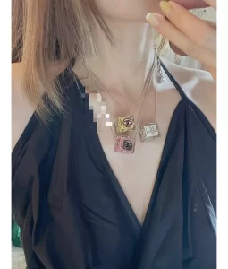 Replica Womens Jewelry Chanel Dice Pendant Necklace in White A39PP180 AA187118