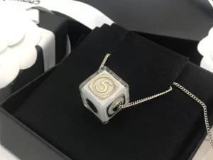 Replica Womens Jewelry Chanel Dice Pendant Necklace in White A39PP180 AA187118