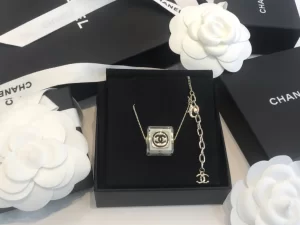 Replica Womens Jewelry Chanel Dice Pendant Necklace in White A39PP180 AA187118