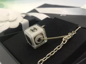 Replica Womens Jewelry Chanel Dice Pendant Necklace in White A39PP180 AA187118