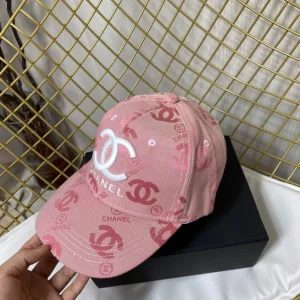 Prada Pink CC Logo Cotton Baseball Cap Hat 