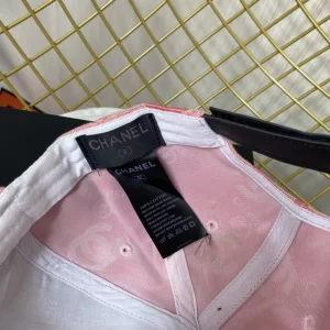 Replica Womens Hats Prada Pink CC Logo Cotton Baseball Cap Hat A190PP180 AA187394