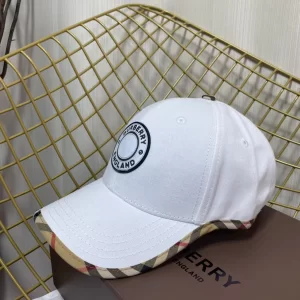 Replica Womens Hats Burberry White Cotton Canvas Baseball Hat A190PP180 AA188030