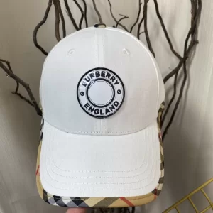 Replica Womens Hats Burberry White Cotton Canvas Baseball Hat A190PP180 AA188030