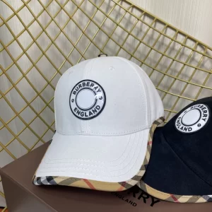 Replica Womens Hats Burberry White Cotton Canvas Baseball Hat A190PP180 AA188030