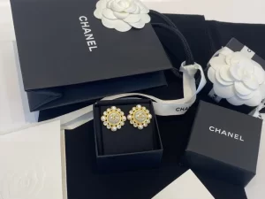 Replica Womens Jewelry Chanel Crystals CC Logo Round Earrings A39PP180 AA188420
