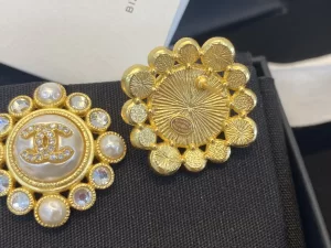 Replica Womens Jewelry Chanel Crystals CC Logo Round Earrings A39PP180 AA188420