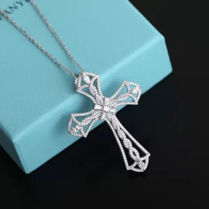 Tiffany Diamonds Cross Pendant Necklace 