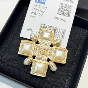 Chanel Crystals CC Logo Metal Brooch 