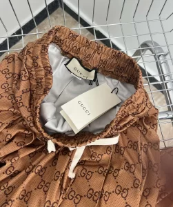 Replica Womens Clothing Gucci Mid Length Brown Pleated GG Skirt SML A228PP480 AA189703