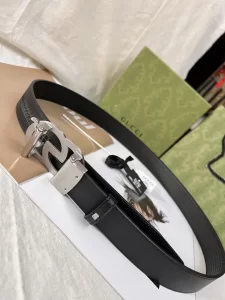 Replica Mens Belts Gucci Black Leather Belt 35MM A175PP240 AA190585