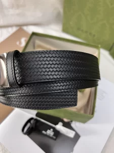 Replica Mens Belts Gucci Black Leather Belt 35MM A175PP240 AA190585