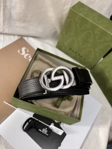 Replica Mens Belts Gucci Black Leather Belt 35MM A175PP240 AA190585