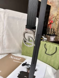 Replica Mens Belts Gucci Black Leather Belt 35MM A175PP240 AA190585