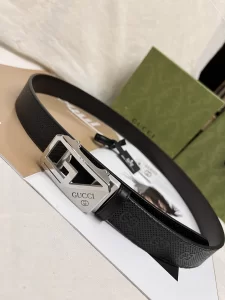 Gucci Black Leather Belt 35MM 