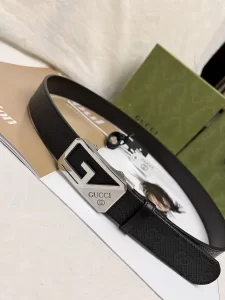 Replica Mens Belts Gucci Black Leather Belt 35MM A175PP240 AA190587