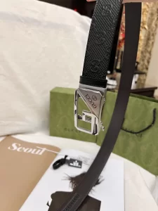 Replica Mens Belts Gucci Black Leather Belt 35MM A175PP240 AA190587