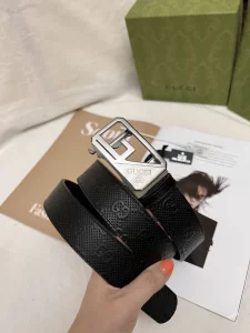 Replica Mens Belts Gucci Black Leather Belt 35MM A175PP240 AA190587