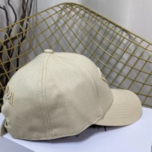 Replica Womens Hats Prada Beige Cotton Baseball Cap Hat A190PP180 AA191069