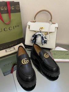 Essenceofluxury Womens Shoes Chanel Double G Black Leather Loafers 35 To 41 A151PP480 AA191233