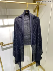 Gucci GG Cashmere Silk Scarf Black 