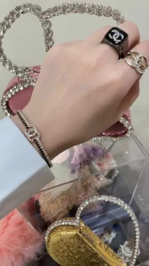 Essenceofluxury Womens Jewelry Chanel Crystals CC Open Cut Cuff Bracelet A152PP180 AA192748