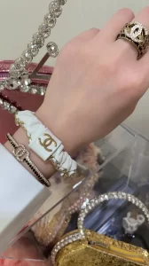 Essenceofluxury Womens Jewelry Chanel Crystals CC Open Cut Cuff Bracelet A152PP180 AA192748