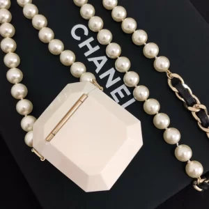 Essenceofluxury Womens Jewelry Chanel Airpods Case Necklace White A39PP380 AA193217