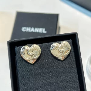 Chanel Gold Heart Earrings 