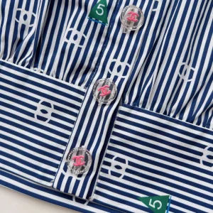 Essenceofluxury Womens Clothing Chanel Allover CC Log Shirt in Blue SML A198PP580 AA194512