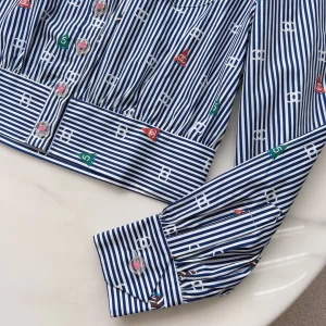 Essenceofluxury Womens Clothing Chanel Allover CC Log Shirt in Blue SML A198PP580 AA194512