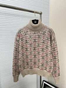 Chanel Allover CC Logo Sweaters Beige 