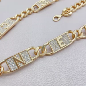 Essenceofluxury Womens Belts Chanel Gold Monogram Chain Belt A175PP240 AA196067