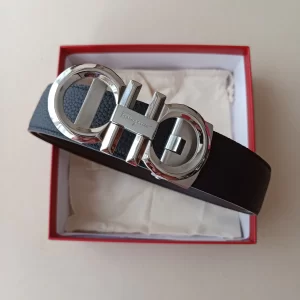 Ferragamo Leather Belt Black 34MM 