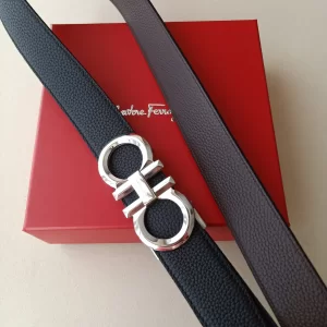 Essenceofluxury Womens Belts Ferragamo Leather Belt in Black 34MM A175PP240 AA196078