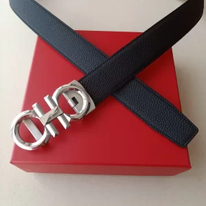 Essenceofluxury Womens Belts Ferragamo Leather Belt in Black 34MM A175PP240 AA196078