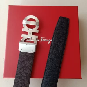 Essenceofluxury Womens Belts Ferragamo Leather Belt in Black 34MM A175PP240 AA196078