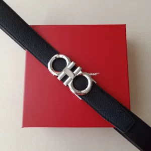 Essenceofluxury Womens Belts Ferragamo Leather Belt in Black 34MM A175PP240 AA196078