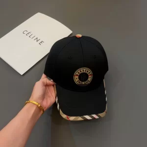 Essenceofluxury Womens Hats Burberry Black Cotton Baseball Cap Hat in Black A190PP180 AA197073