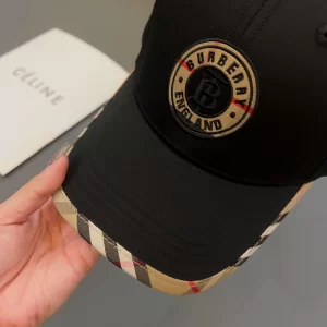 Essenceofluxury Womens Hats Burberry Black Cotton Baseball Cap Hat in Black A190PP180 AA197073