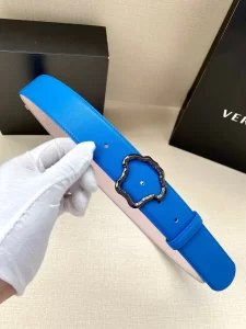 Versace Palazzo Medusa Leather Belt Blue 40MM 