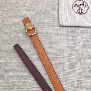 Essenceofluxury Womens Belts Hermes Leather Belt in Brown Red 13MM A175PP240 AA197867