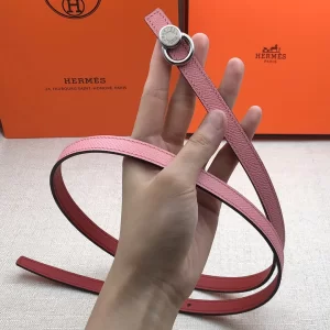 Hermes Leather Belt Pink Red 13MM 