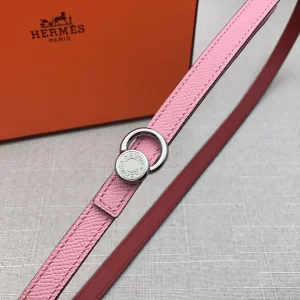 Essenceofluxury Womens Belts Hermes Leather Belt in Pink Red 13MM A175PP240 AA197862